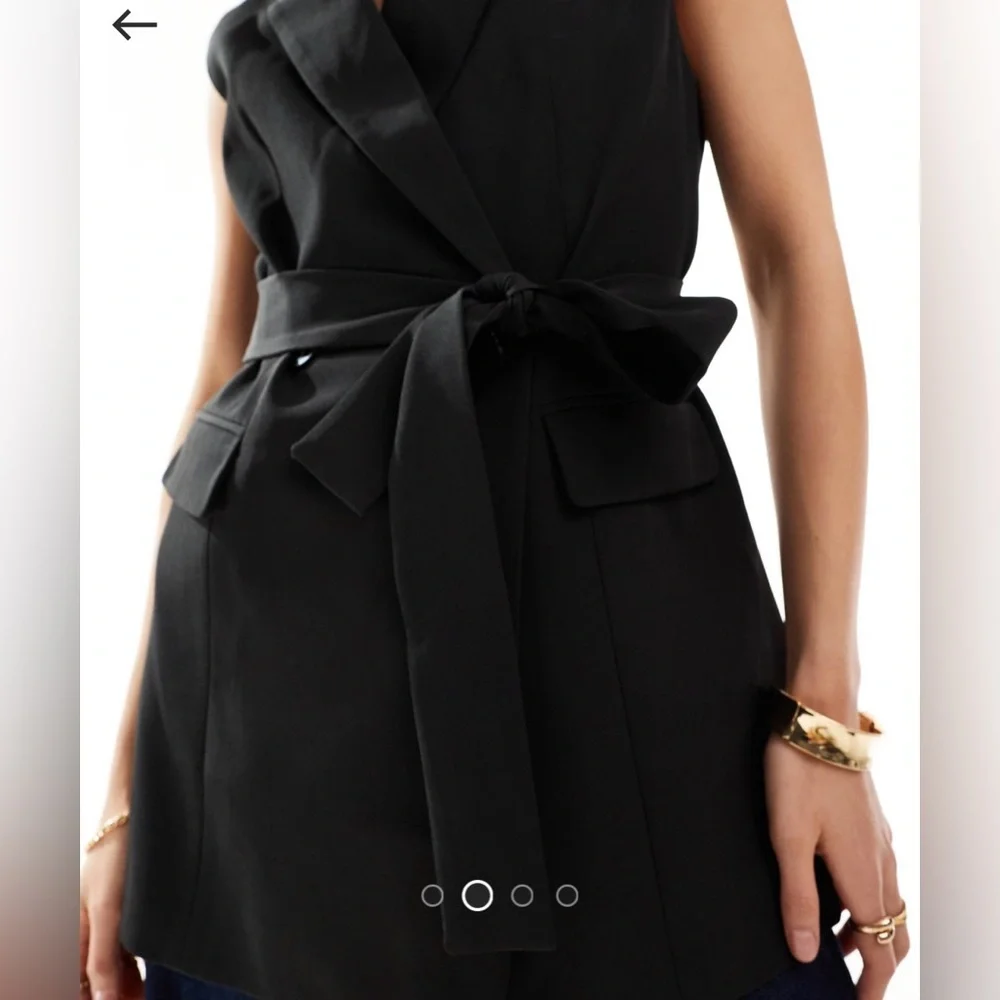 ASOS Black Sleeveless Blazer - Picture 4 of 14